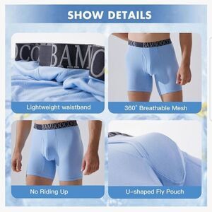 BAMBOO COOL Men’s Underwear boxer briefs Soft Comfortable Bamboo Viscose Large